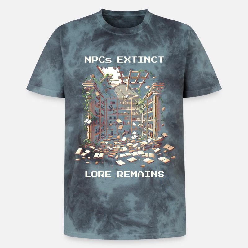 Les PNJ disparus, l’histoire reste | Post-apocalyptique - T-shirt tie-dye premium unisexe - noir/bleu