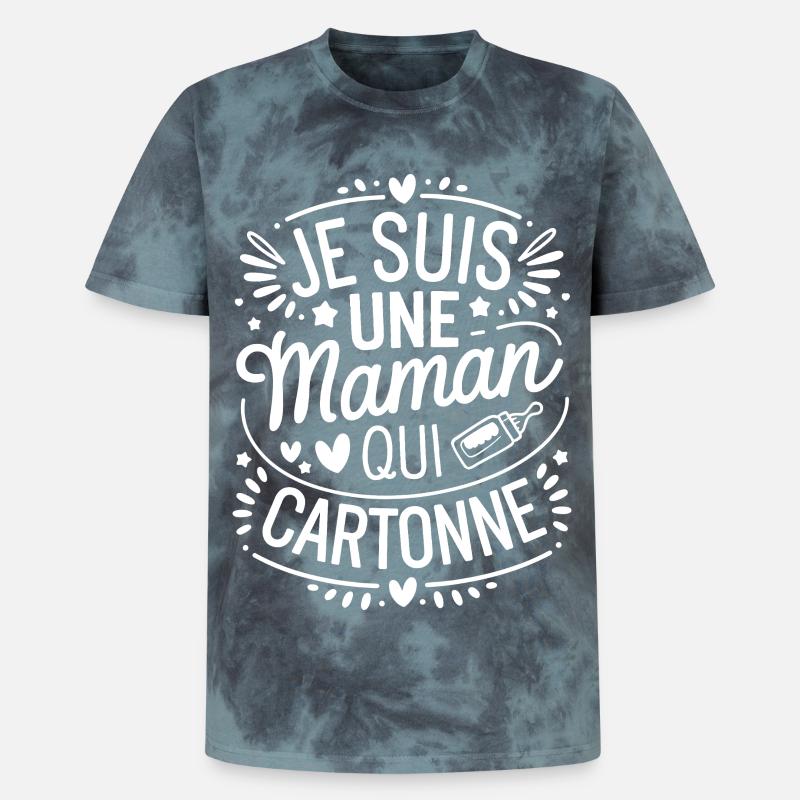Ich bin eine erfolgreiche Mutter - Unisex Premium Tie Dye T-Shirt - Schwarz/Blau