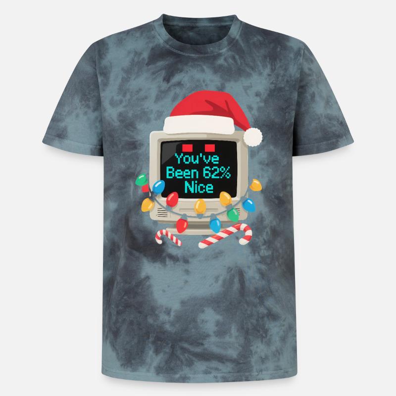 Computer Christmas AI Sarcastic Tech Gift - Unisex Premium Tie-Dye T-Shirt - Black/Blue