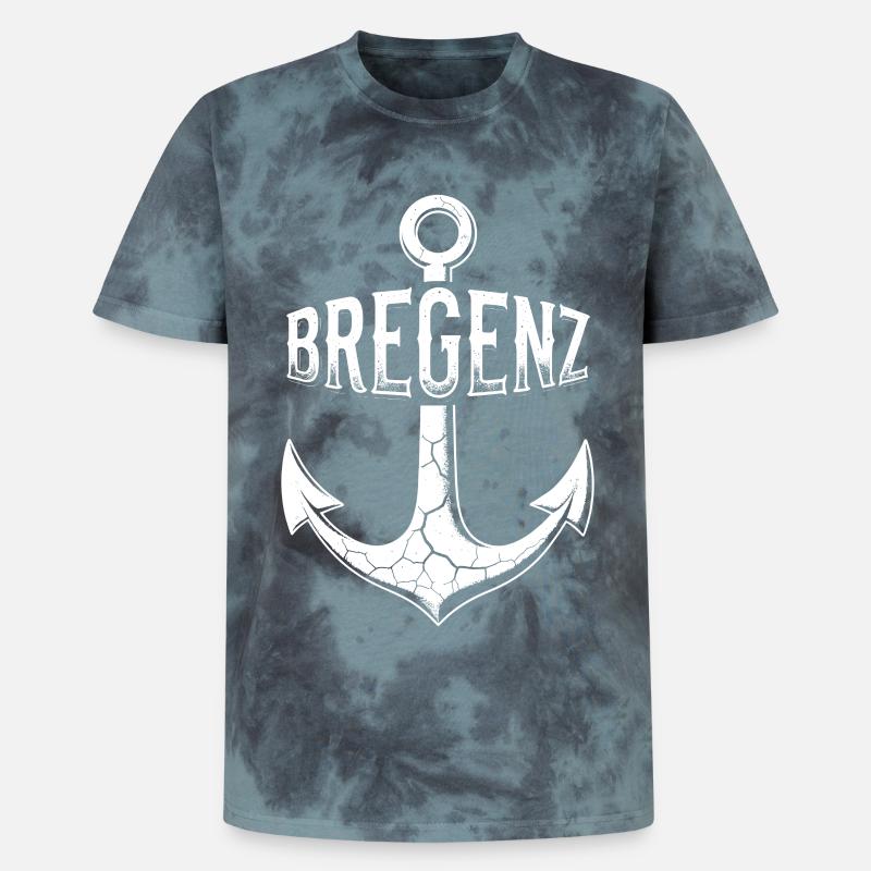 Anker Bregenz Bodensee Österreich - Unisex Premium Tie Dye T-Shirt - Schwarz/Blau
