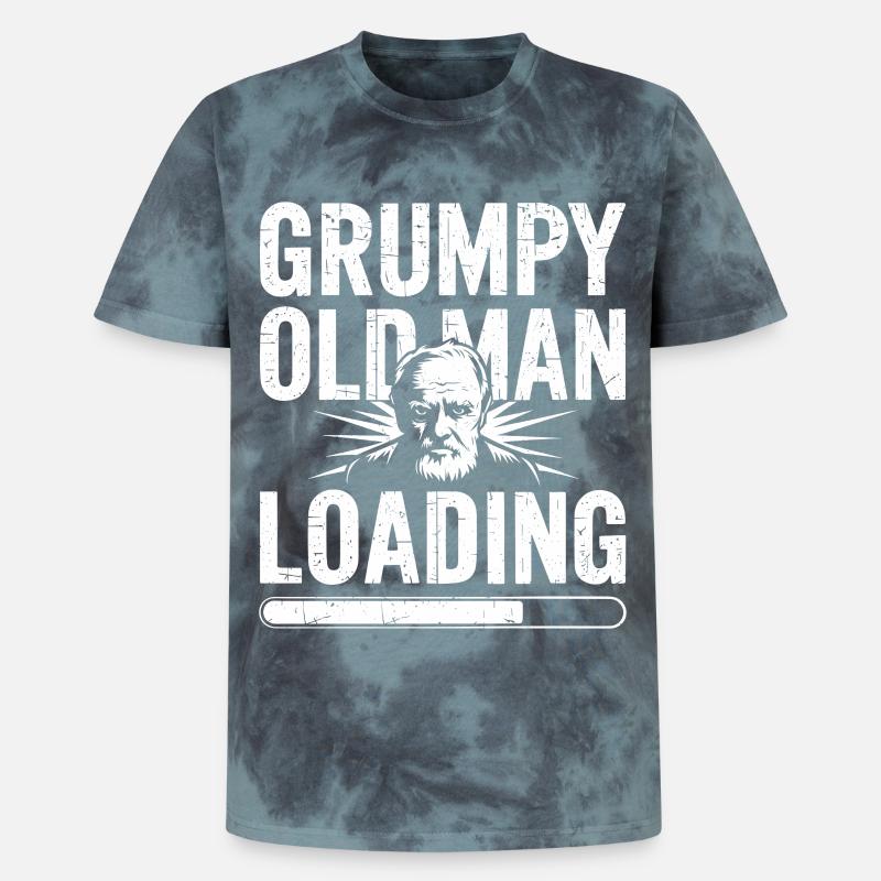 GrumpyOldMan Loading Bar - Unisex Premium Tie-Dye T-Shirt - Black/Blue