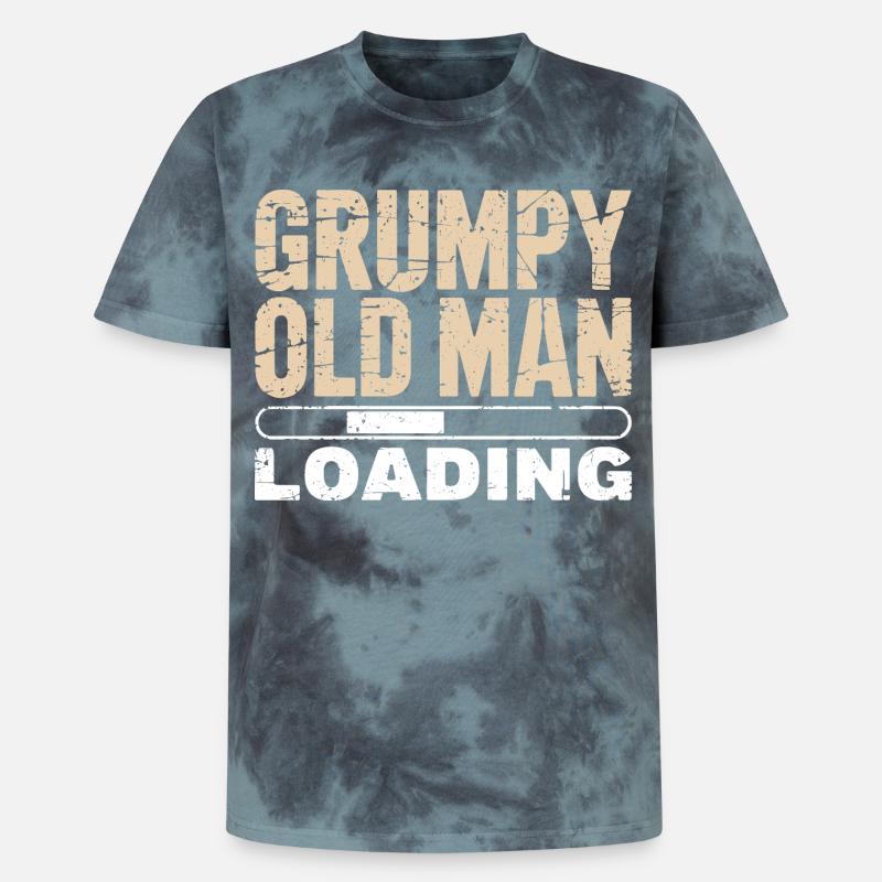 Grumpy Old Man Loading - Unisex Premium Tie-Dye T-Shirt - Black/Blue