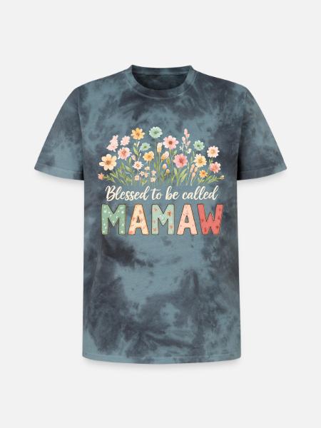 Gesegnet Mamaw genannt zu werden - Unisex Premium Tie-Dye T-Shirt - Black/Blue