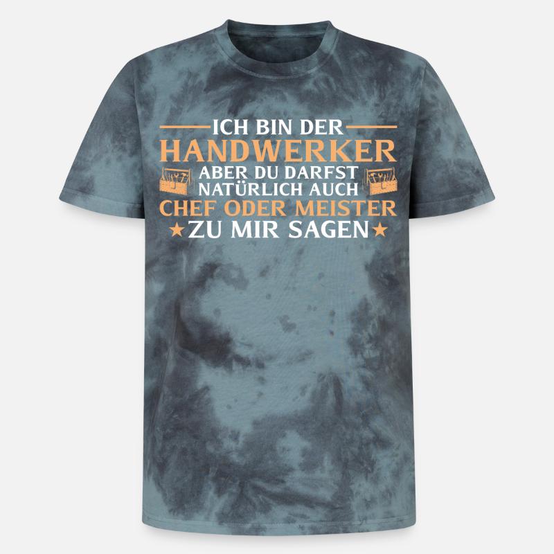 Handwerker Chef oder Meister - Heimwerker - Unisex Premium Tie-Dye T-Shirt - Black/Blue