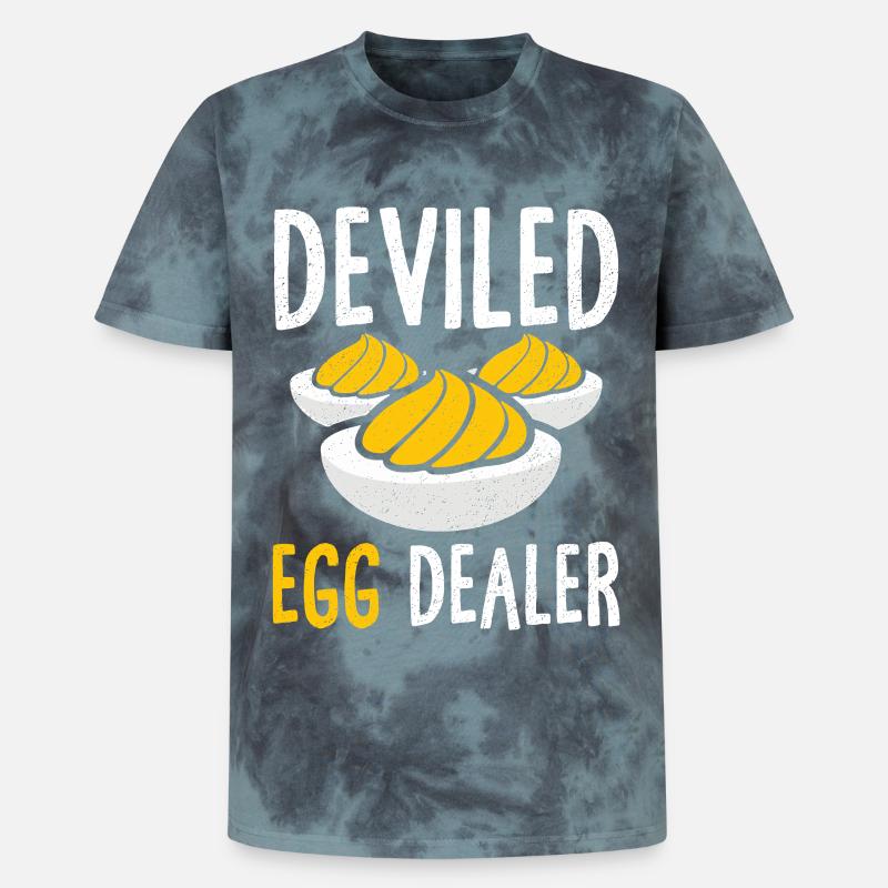 Stuffed Eggs Deviled Eggs Thanskgiving - Unisex Premium Tie-Dye T-Shirt - Black/Blue