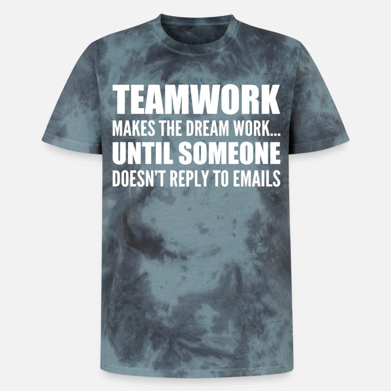 Teamwork... without email response - Unisex Premium Tie-Dye T-Shirt - Black/Blue