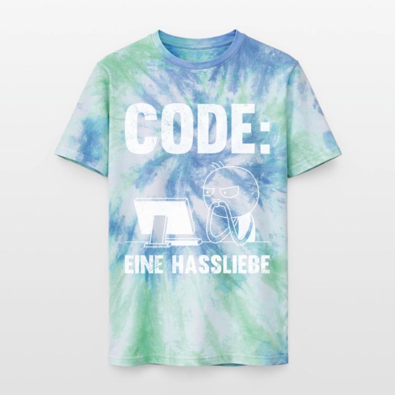 Coder CODE EINE HASSLIEBE LUSTIG Unisex Premium Tie Dye T-Shirt