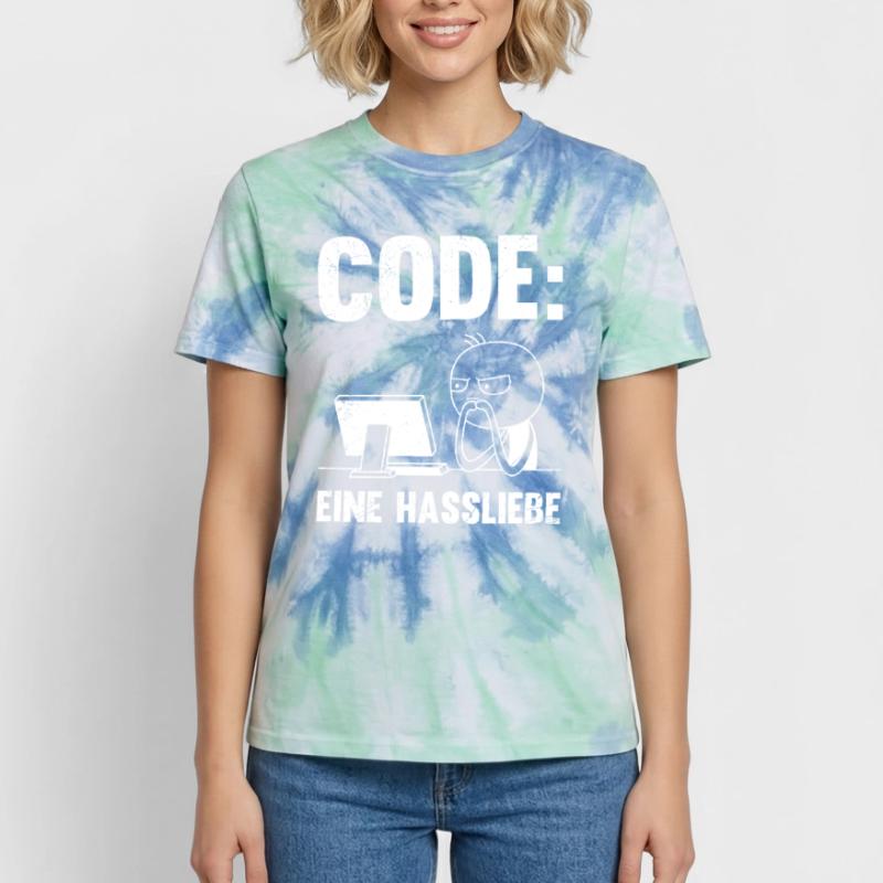 Coder CODE EINE HASSLIEBE LUSTIG Unisex Premium Tie Dye T-Shirt