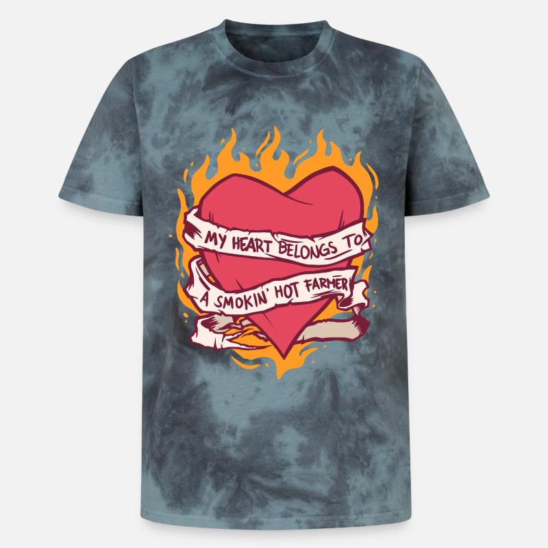 Ehefrau eines Bauern Mutter - Unisex Premium Tie Dye T-Shirt - Schwarz/Blau