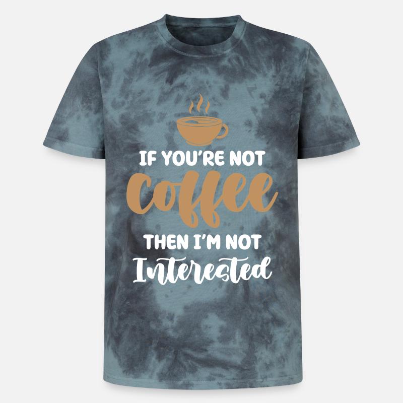 Kaffee oder kein Interesse - Unisex Premium Tie Dye T-Shirt - Schwarz/Blau