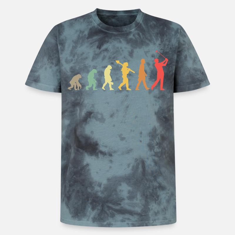 Golf Golfer Golf Course Golfer Evolution - Unisex Premium Tie-Dye T-Shirt - Black/Blue