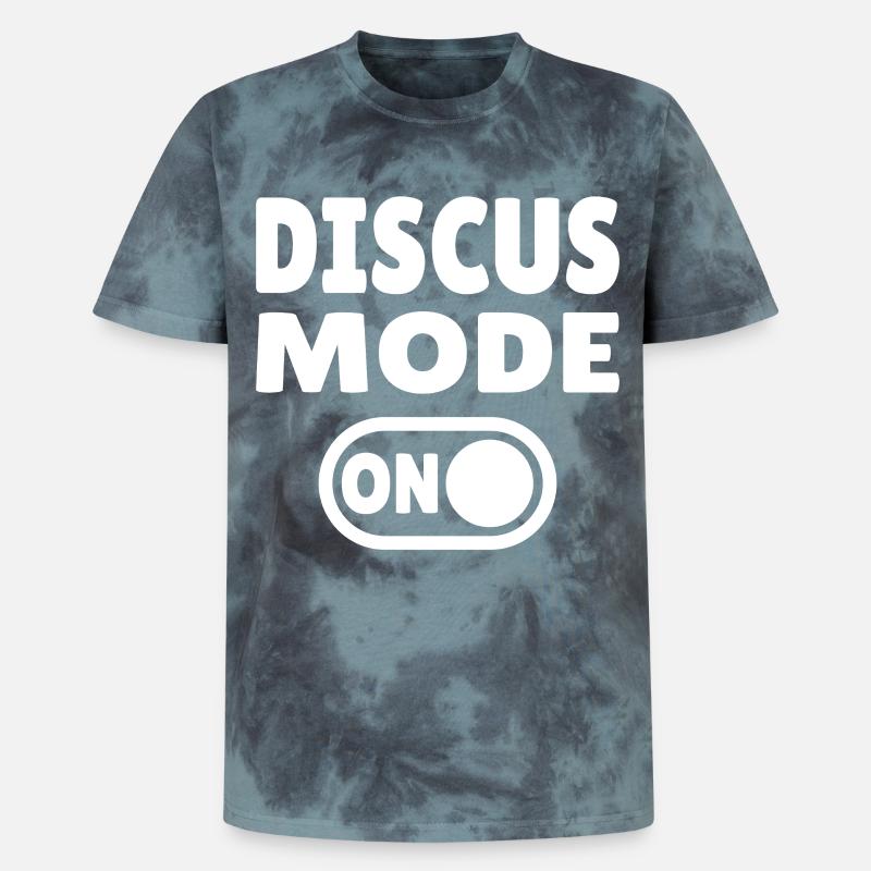 Discus Mode ON - Diskuswerfer - Unisex Premium Tie Dye T-Shirt - Schwarz/Blau