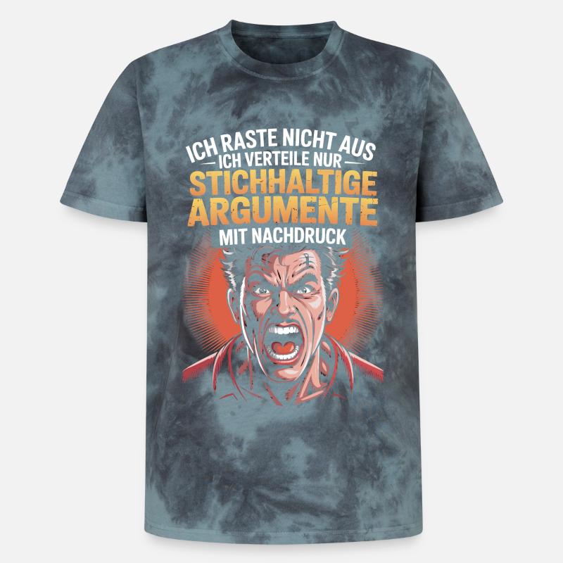 Stichhaltige Argumente Comic Mann - Unisex Premium Tie Dye T-Shirt - Schwarz/Blau