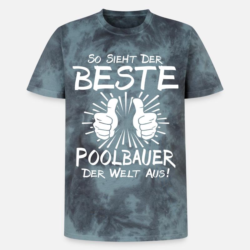 Bester Poolbauer - Unisex Premium Tie Dye T-Shirt - Schwarz/Blau