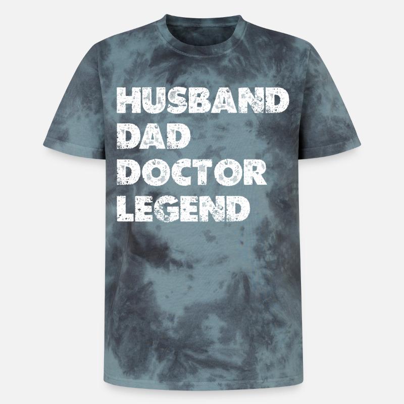 Heldenkombi Ehemann Vater Doktor - Unisex Premium Tie Dye T-Shirt - Schwarz/Blau