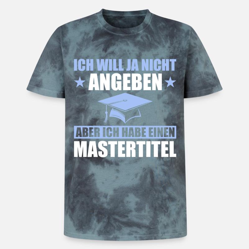 Mastertitel Studium Abschluss Masterprüfung - Unisex Premium Tie Dye T-Shirt - Schwarz/Blau