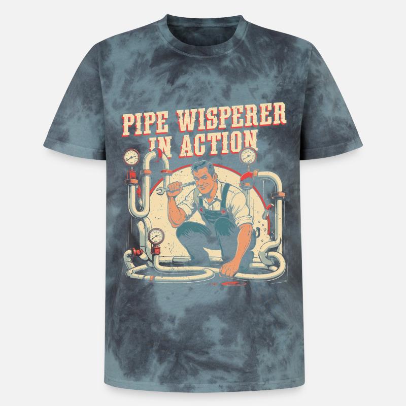 Pipe Layer Pipe Builder Pipe Whisperer - T-shirt tie-dye premium unisexe - noir/bleu