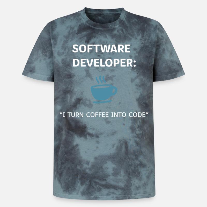 Software Developer - Coffee Edition - Unisex Premium Tie-Dye T-Shirt - Black/Blue