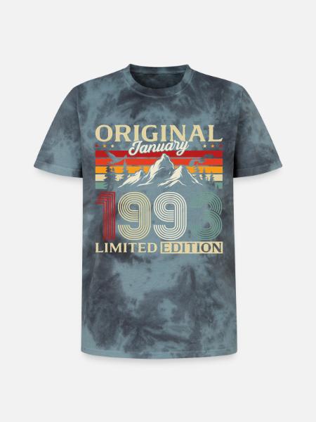 33rd Birthday Original January 1993 - Unisex Premium Tie-Dye T-Shirt - Black/Blue