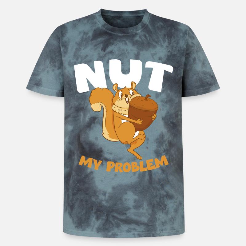 NUT MY PROBLEM Eichhörnchen - Unisex Premium Tie Dye T-Shirt - Schwarz/Blau