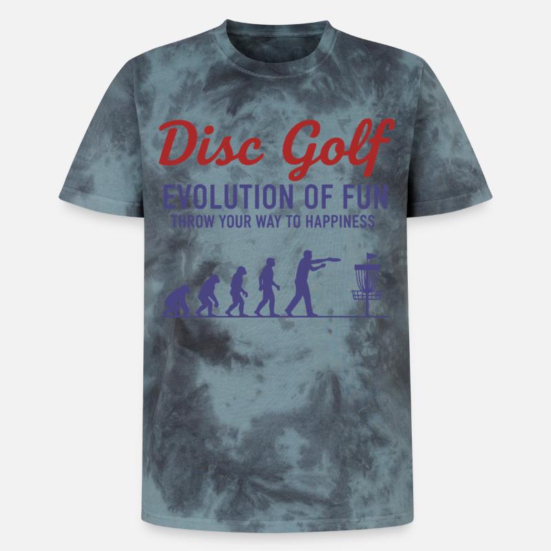 Disc Golf : Évolution du plaisir : lancez-vous - T-shirt tie-dye premium unisexe - noir/bleu