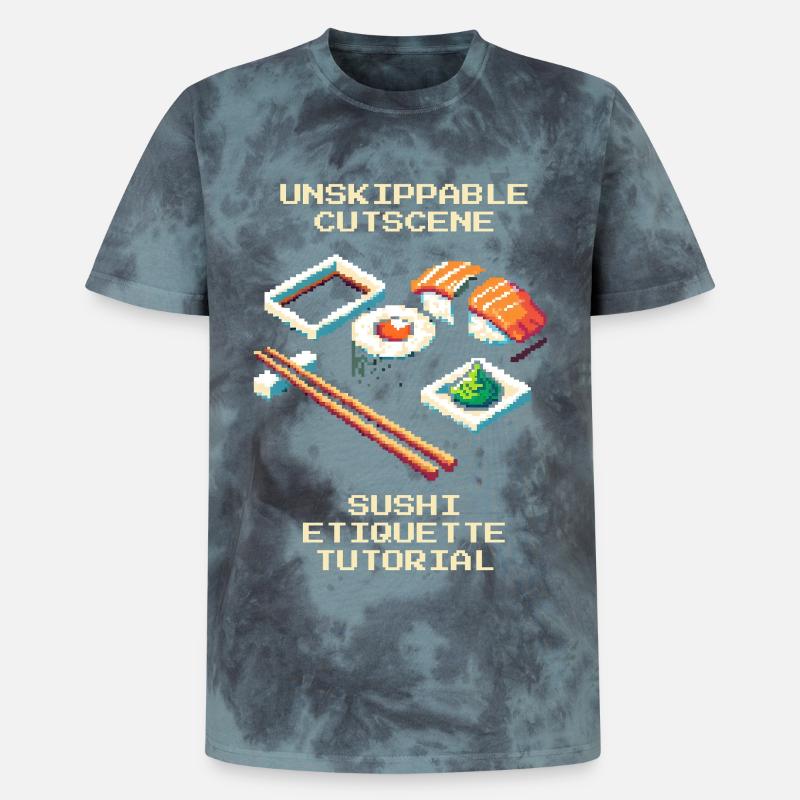 Unstoppable Cutscene | Sushi Etiquette Tutorial - Unisex Premium Tie-Dye T-Shirt - Black/Blue