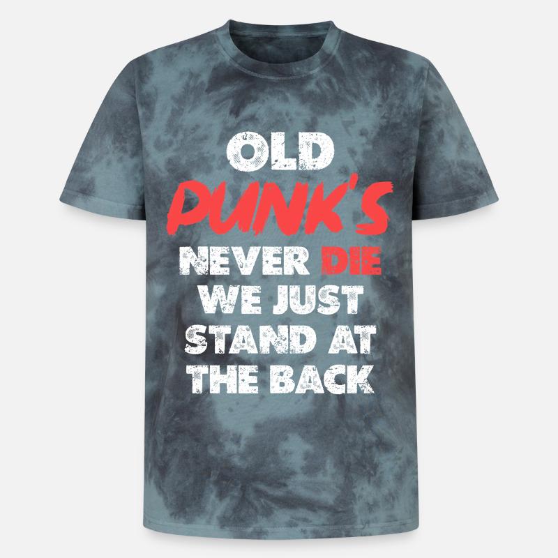 Old Punks Never Die Artwork - Unisex Premium Tie Dye T-Shirt - Schwarz/Blau