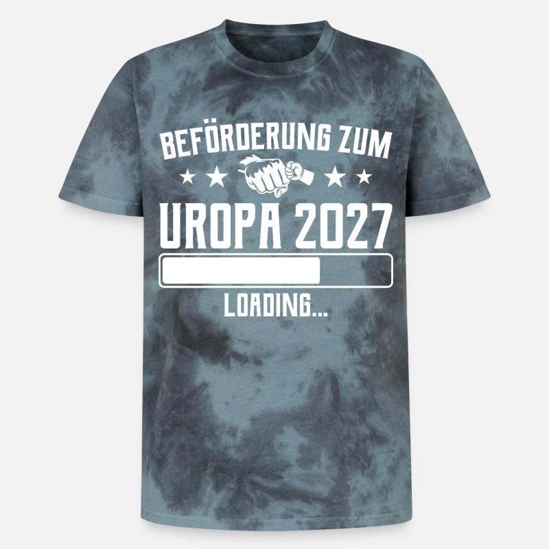 Werdender Uropa 2027 Beförderung Loading - Unisex Premium Tie Dye T-Shirt - Schwarz/Blau
