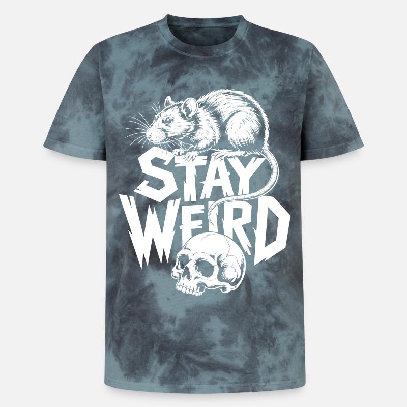 Resta Strano Ratto e Teschio - T-shirt tie-dye unisex Premium - nero/blu