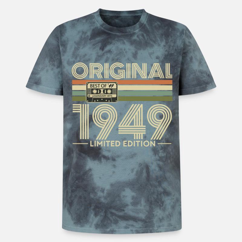 Original 1949 Édition Limitée Retro - T-shirt tie-dye premium unisexe - noir/bleu