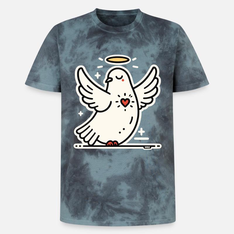 Friedens Taube Heilender Herz - T-shirt tie-dye unisex Premium - nero/blu