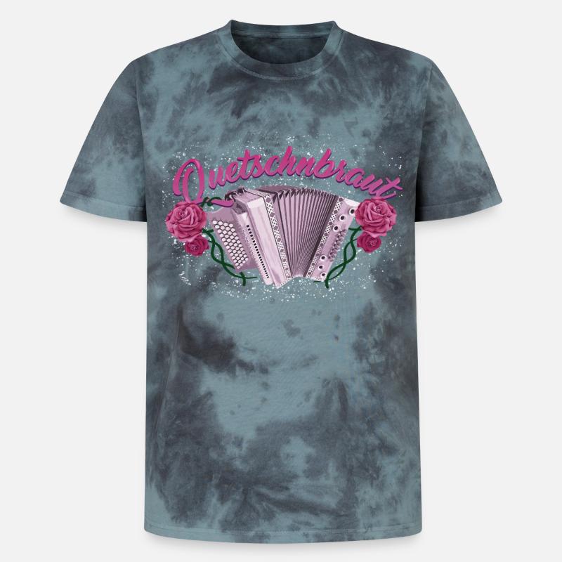 Squeeze Bride - Harmonica avec des roses - T-shirt tie-dye premium unisexe - noir/bleu