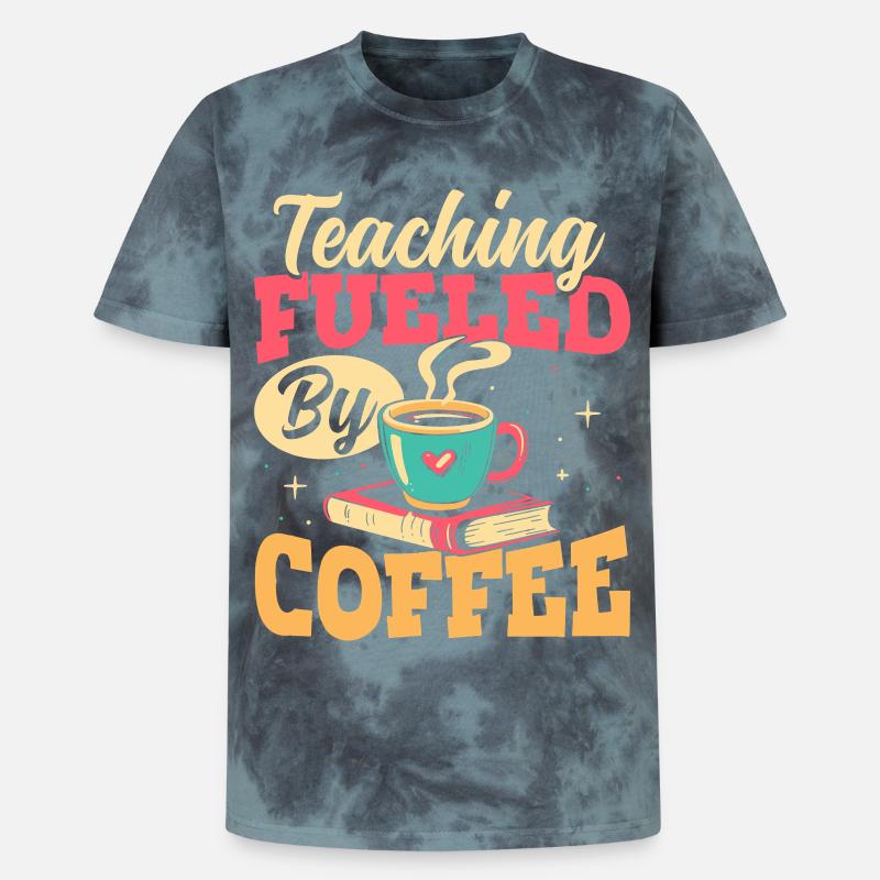 Der Unterricht Wird Von Kaffeepädagogen - Unisex Premium Tie Dye T-Shirt - Schwarz/Blau