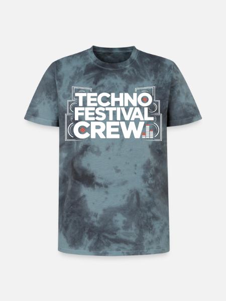 Techno Festival Crew – Techo Party Outfit - Unisex Premium Tie-Dye T-Shirt - Black/Blue