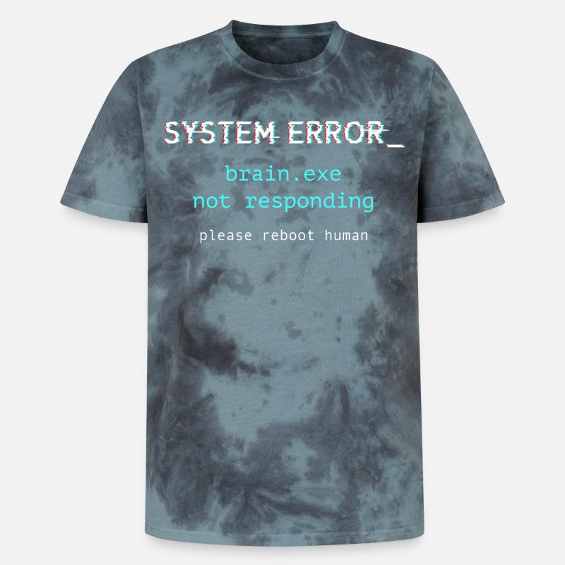 System error - brain.exe not responding - Unisex Premium Tie-Dye T-Shirt - Black/Blue