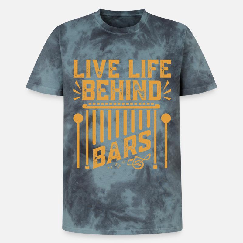 Marimbist Leben hinter Gittern Percussion Pit - Unisex Premium Tie Dye T-Shirt - Schwarz/Blau