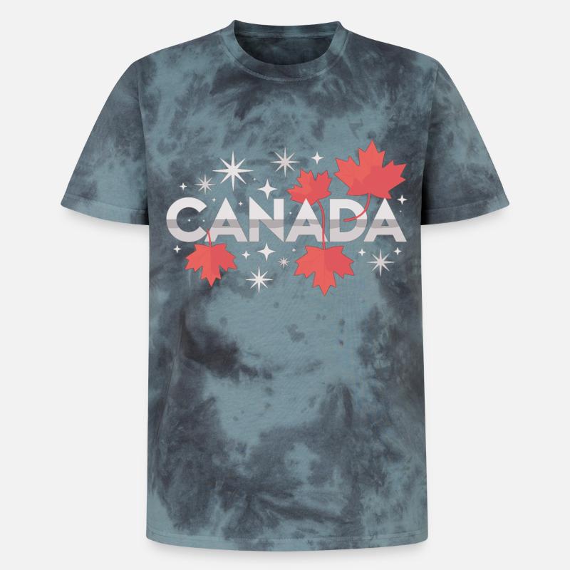 Canada Maple Leaf Gift Idea - Unisex Premium Tie-Dye T-Shirt - Black/Blue