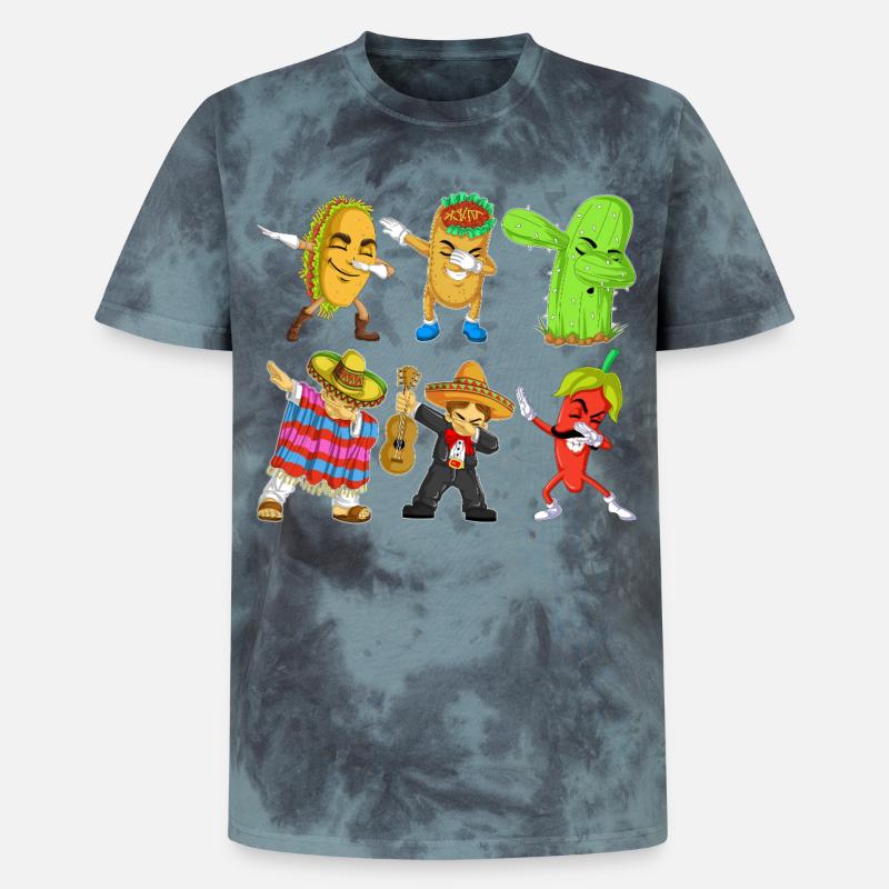 Cinco de Mayo Dab-Hemd - Unisex Premium Tie Dye T-Shirt - Schwarz/Blau