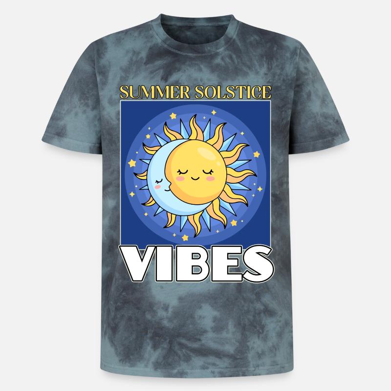 Litha Pagan Solstice d’été Midsommar - T-shirt tie-dye premium unisexe - noir/bleu