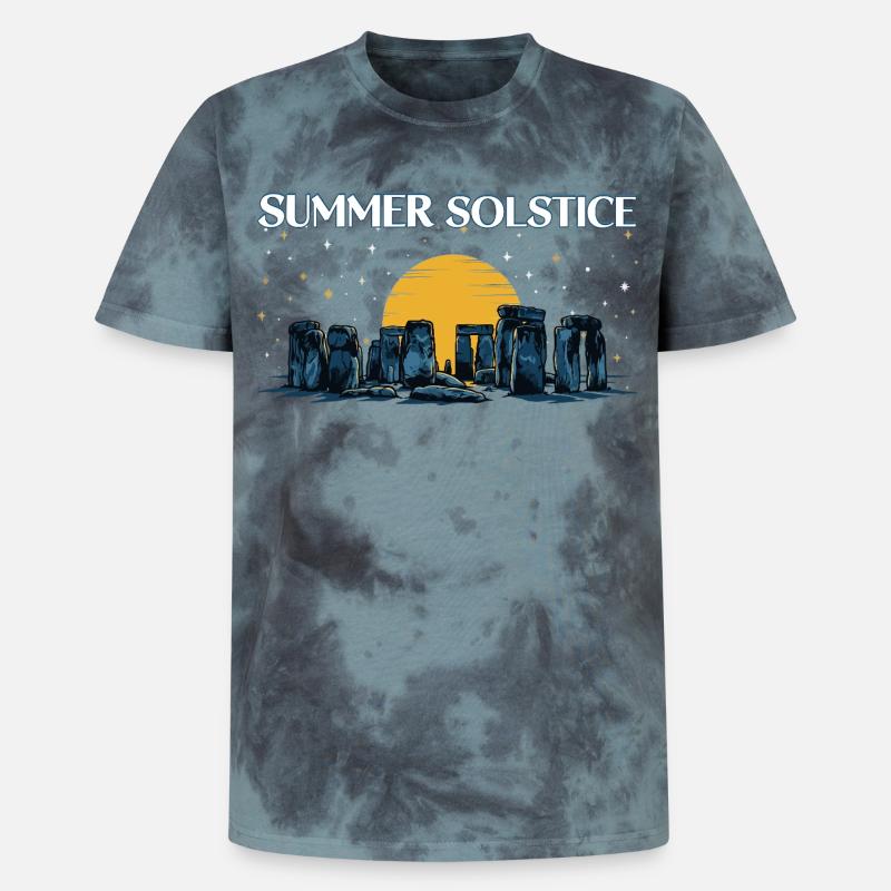 Litha Pagan Solstizio d'Estate Midsommar - T-shirt tie-dye unisex Premium - nero/blu