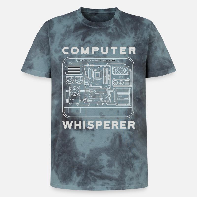 Computer Flüsterer Motherboard Hardware PC - Unisex Premium Tie Dye T-Shirt - Schwarz/Blau