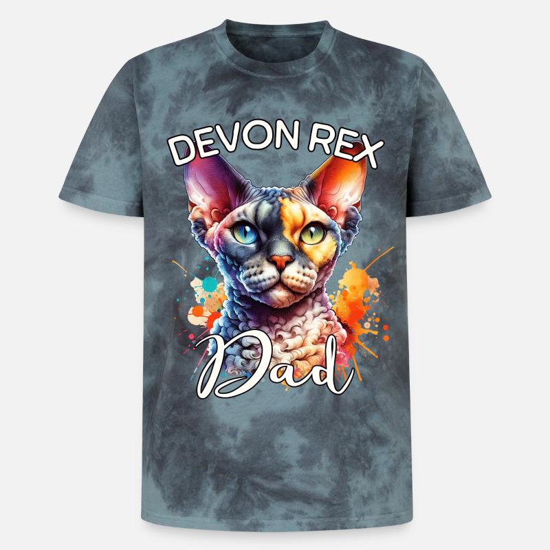 Devon Rex Dad - Unisex Premium Tie-Dye T-Shirt - Black/Blue