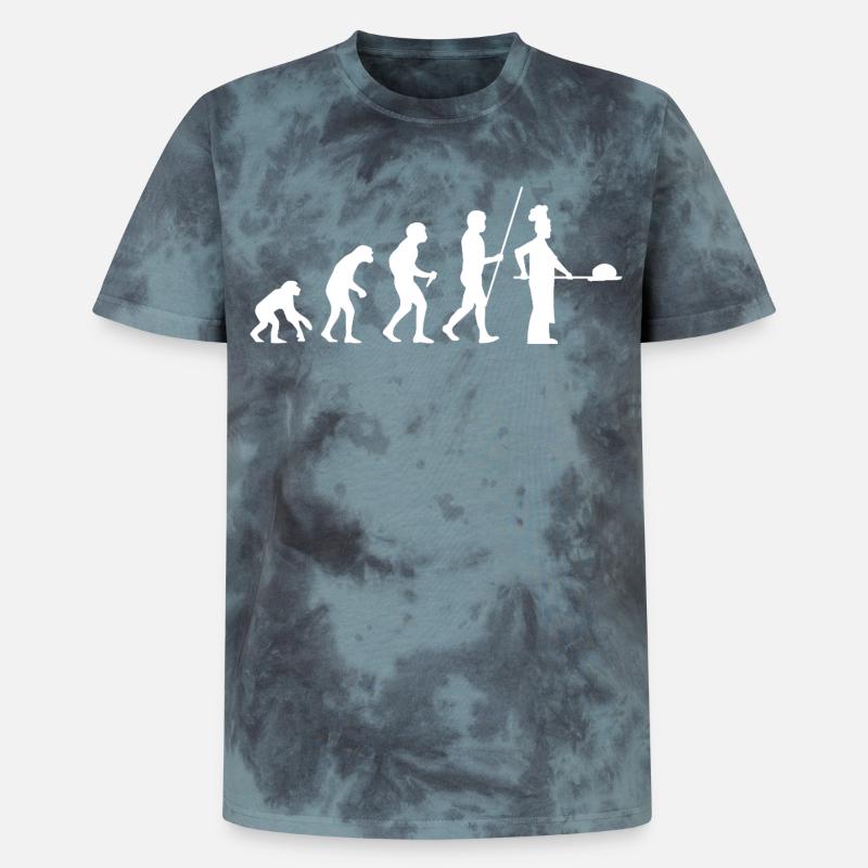 Évolution de Baker - T-shirt tie-dye premium unisexe - noir/bleu