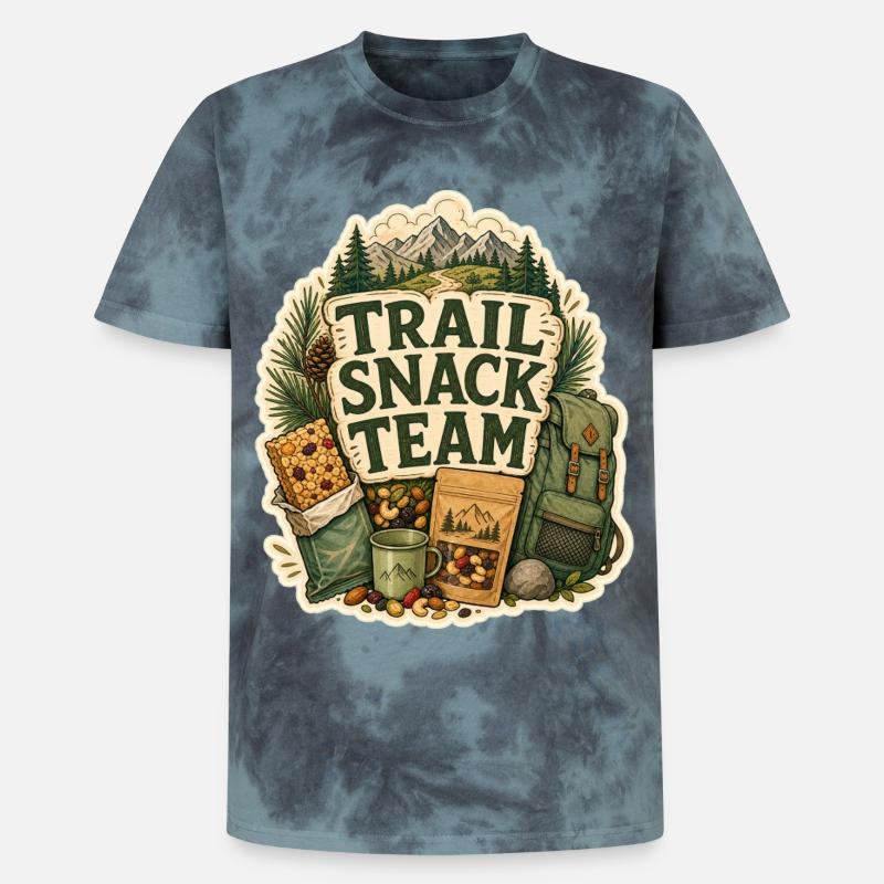 TRAIL SNACK TEAM Snacks - Unisex Premium Tie-Dye T-Shirt - Black/Blue