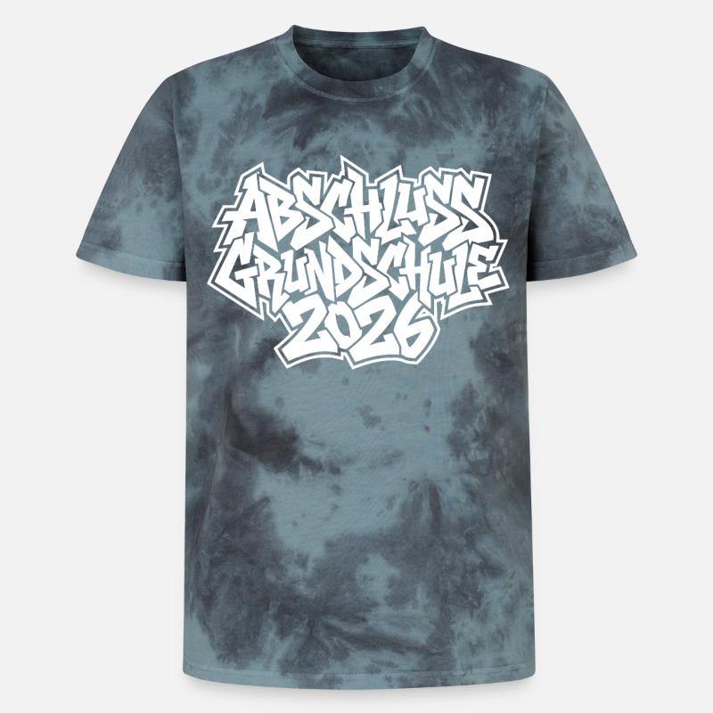 Elementary School Graduation 2026 Graffiti - Unisex Premium Tie-Dye T-Shirt - Black/Blue