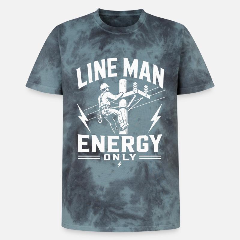 Engineering Engineer Electrician Lineman Design - Unisex Premium Tie-Dye T-Shirt - Black/Blue