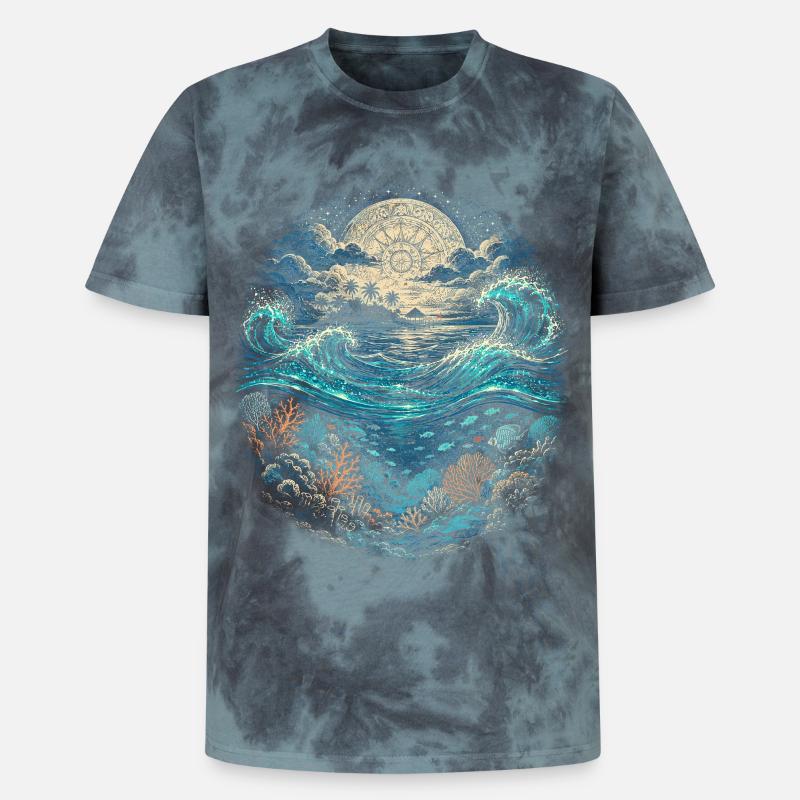 Belize Belizean Root - Unisex Premium Tie-Dye T-Shirt - Black/Blue