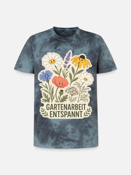 Gartenarbeit entspannt - Unisex Premium Tie Dye T-Shirt - Schwarz/Blau