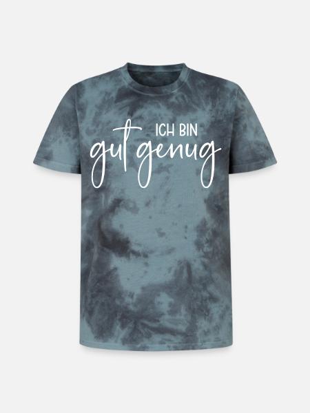 Ich bin gut genug - Unisex Premium Tie Dye T-Shirt - Schwarz/Blau