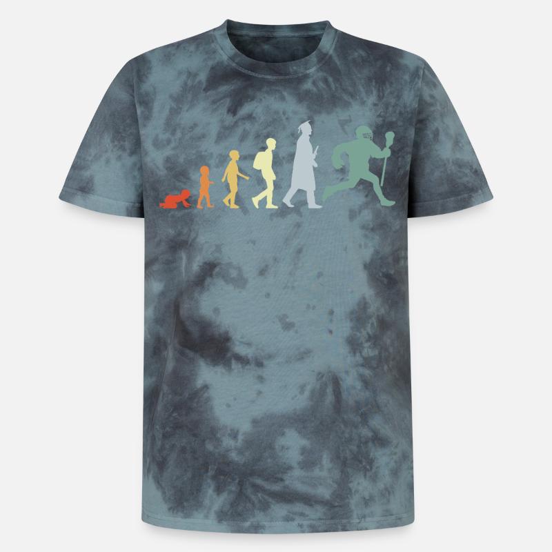 Evolution eines Lacrosse Spielers - Unisex Premium Tie Dye T-Shirt - Schwarz/Blau